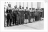 Crew wearing life jackets aboard the P&O passenger/cargo liner 'Viceroy of India' (Br, 1929) by unknown