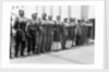 Crew wearing life jackets aboard the P&O passenger/cargo liner 'Viceroy of India' (Br, 1929) by unknown