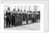 Crew wearing life jackets aboard the P&O passenger/cargo liner 'Viceroy of India' (Br, 1929) by unknown