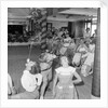 Three children in the "Apple Eating" contest, possibly in the ballroom of the 'Chusan' (1950) by Marine Photo Service