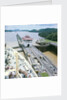 A view from the bridge of 'Gripsholm' (1957) or 'Kungsholm' (1966) of the Pedro Miguel Lock, Panama Canal, with the Miraflores Lock in the background. by Marine Photo Service
