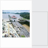 A view from the bridge of 'Gripsholm' (1957) or 'Kungsholm' (1966) of the Pedro Miguel Lock, Panama Canal, with the Miraflores Lock in the background. by Marine Photo Service
