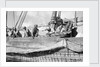Rigging the bulwarks, Zanzibar by Alan Villiers