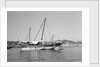 A large baggala in Mutrah harbour by Alan Villiers