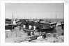 A line of booms, viewed stern-on by Alan Villiers