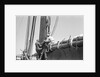 Sailors bend the halyards of the mainsail, Zanzibar by Alan Villiers