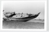 Decorated stern and deck hull of a large sambuk, beached at Aden by Alan Villiers