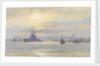 American battleship in the Firth of Forth by Alma Claude Burlton Cull