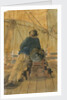 Seaman leaning on a gun on the 'Pallas' by Gabriel Bray