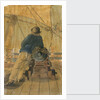 Seaman leaning on a gun on the 'Pallas' by Gabriel Bray