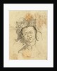 Head of a native wearing a headdress by Gabriel Bray