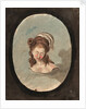 Head and shoulders of a woman with a feather in her hair by Gabriel Bray