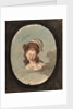 Head and shoulders of a woman with a feather in her hair by Gabriel Bray