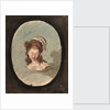Head and shoulders of a woman with a feather in her hair by Gabriel Bray