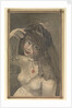Half-length view of a girl in a white dress and black veil by Gabriel Bray