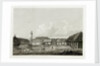 View of a town with cow being slaughtered in background by William Alexander