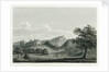 Country scene with mountain range and two figures by William Alexander