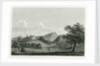 Country scene with mountain range and two figures by William Alexander