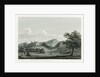 Country scene with mountain range and two figures by William Alexander