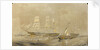 'Agamemnon' at sea, a cutter in the foreground by Oswald Walter Brierly