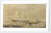 'Agamemnon' at sea, a cutter in the foreground by Oswald Walter Brierly