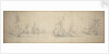 The Dutch fleet at anchor near the coast by Willem van de Velde the Elder