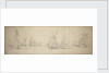 The Dutch fleet at anchor near the coast by Willem van de Velde the Elder