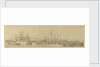 The decorated pontoon before Whitehall by Willem van de Velde the Elder