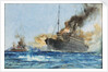 'Carmania' sinking 'Cap Trafalgar' off Trinidad, 14 September 1914 by Charles Dixon