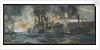 HMS 'Vindictive' alongside the Mole, Zeebrugge, April 23rd 1918 by Charles Dixon