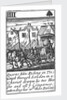 1588 Armada Playing Cards, IIII of Spades. 'Queene Eliz. Riding in Triumph through London in a Chariot drawn by two Horses and all ye Companies attending her wth their Baners' by Unknown