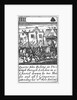 1588 Armada Playing Cards, IIII of Spades. 'Queene Eliz. Riding in Triumph through London in a Chariot drawn by two Horses and all ye Companies attending her wth their Baners' by Unknown