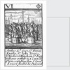 1588 Armada Playing Cards, VI of Diamonds. 'Arthur Ld Grey Sr Francis Knolles, Sr John Norris, Sr Richard Bingham, Sr Rog: Williams & others in a Councell of War, consulting how ye land service should be Ordered' by unknown