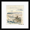 Figures on a beach, probably at Ambleteuse by William Lionel Wyllie