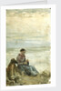 A Woman Seated in Sand Dunes Overlooking the Sea by William Lionel Wyllie