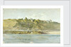 A village on the coast seen from the sea, Northern France by William Lionel Wyllie