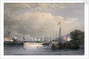 Her Majesty and Prince Albert, Proceeding in the State Barge to land at the Royal Dockyard, Devonport by Nicholas Condy