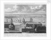 The West India Docks in the Isle of Dogs, with Greenwich Hospital in the foreground. Drawn in the Camera Obscura of the Observatory. by Pugh
