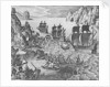Penguin Island Nov 1599 by J. de Bry