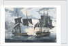 The 'Antilope Packet' beating off 'Le Atalante' a French privateer in the West Indies by William Elmes