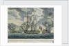 Captain Barton capturing a French frigate and sinking a brig in the West-Indies by William Elmes