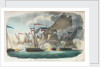 'Speedy' sloop of war attacked by Spanish gun-boats by Wells