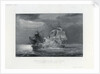 Combat de la Fregate la Venus contre le Ceylon au vent de l,  Ile Bourbon (Nuit du 16 au 17 Septembre 1809). Galrie Histque de Versailles by Gilbert