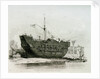The 'Discovery' convict ship (lying at Deptford), the vessel which accompanied Captain Cook on his last voyage by Edward William Cooke