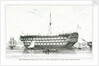The Dreadnought, 104 guns, until recently lying off Greenwich by Edward William Cooke