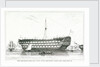 The Dreadnought, 104 guns, until recently lying off Greenwich by Edward William Cooke
