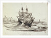 HMS 'Pembroke' in a squall, 12 April 1839 by W.H. Wardrop