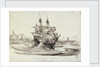 HMS 'Pembroke' in a squall, 12 April 1839 by W.H. Wardrop