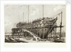 The 'Nelson' on the Stocks, building at Woolwich in the Year 1814 by L. Francia