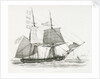 The 'Wolf' (1826) [or (1814)] brig of war (late of the Royal Navy) making Signal and laying to, for a pilot off Dover by Edward William Cooke